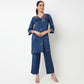 V-Neck Embroidered Straight Kurta