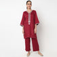 V-Neck Embellished Straight Kurta
