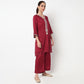 V-Neck Embellished Straight Kurta