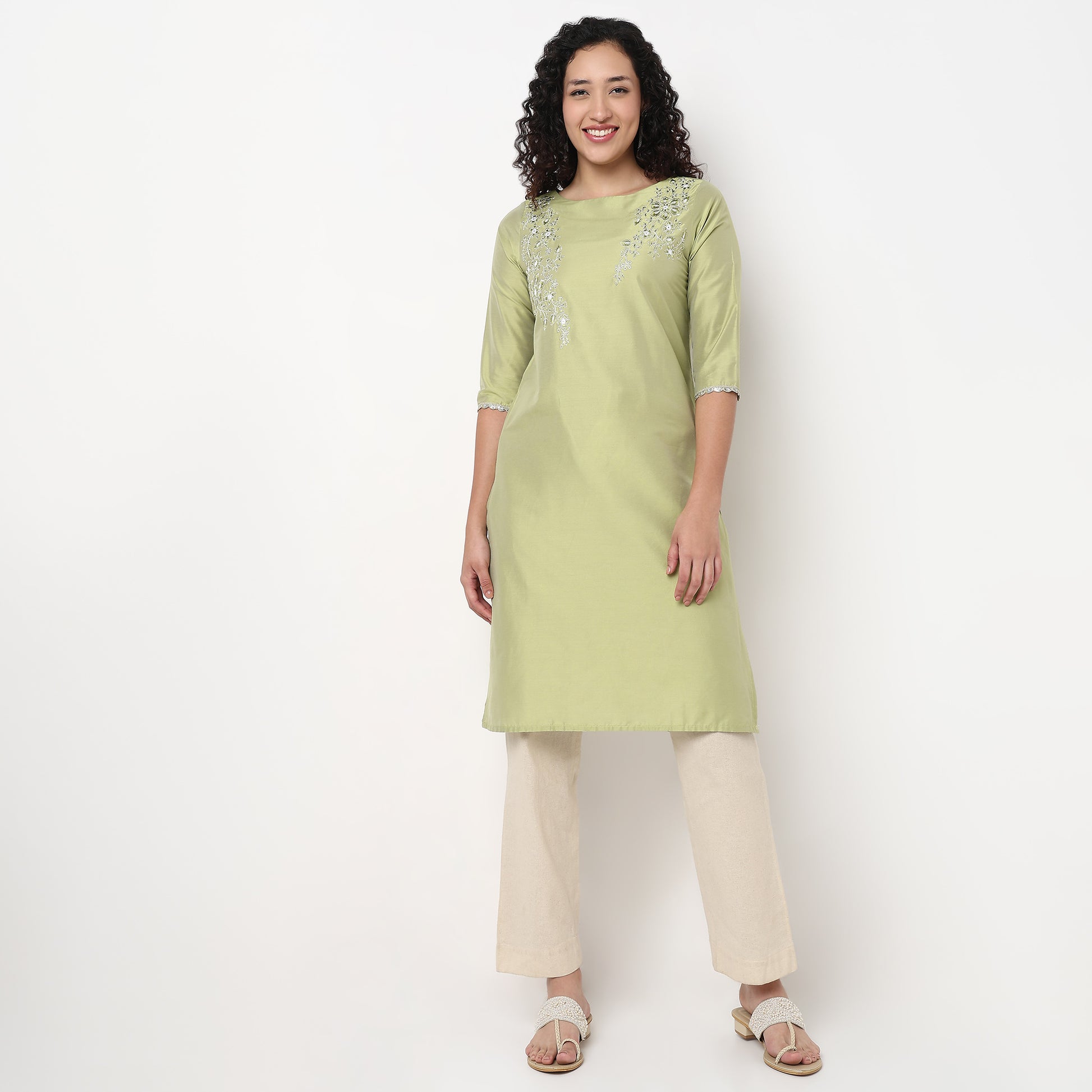 Embroidered Straight Kurta