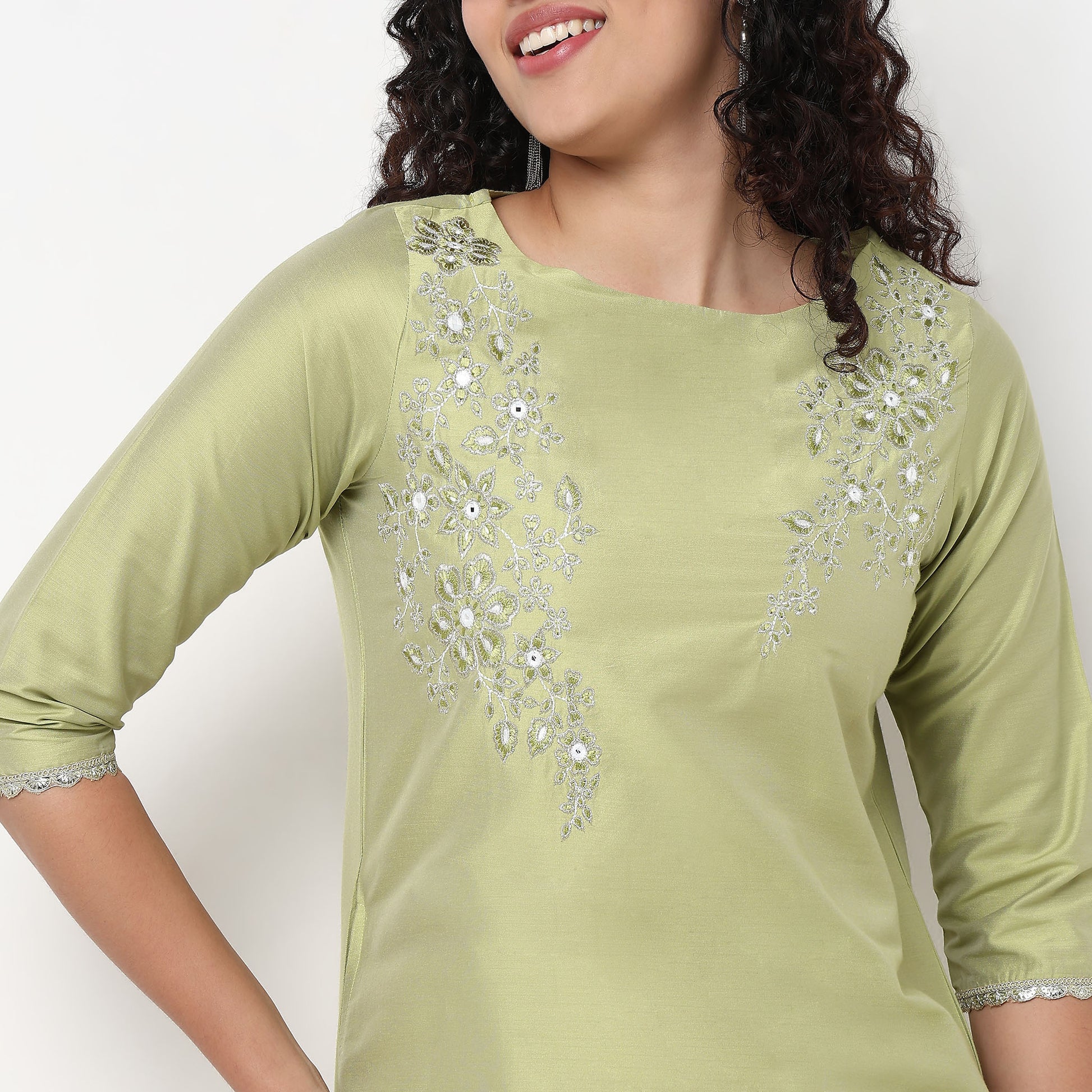 Embroidered Straight Kurta