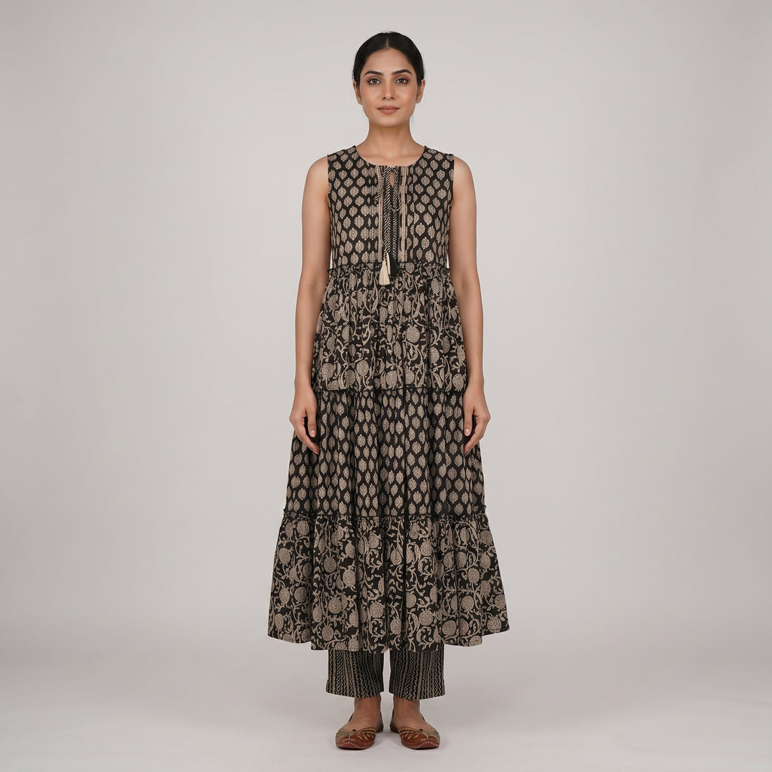 Cotton Printed Tired Kurta