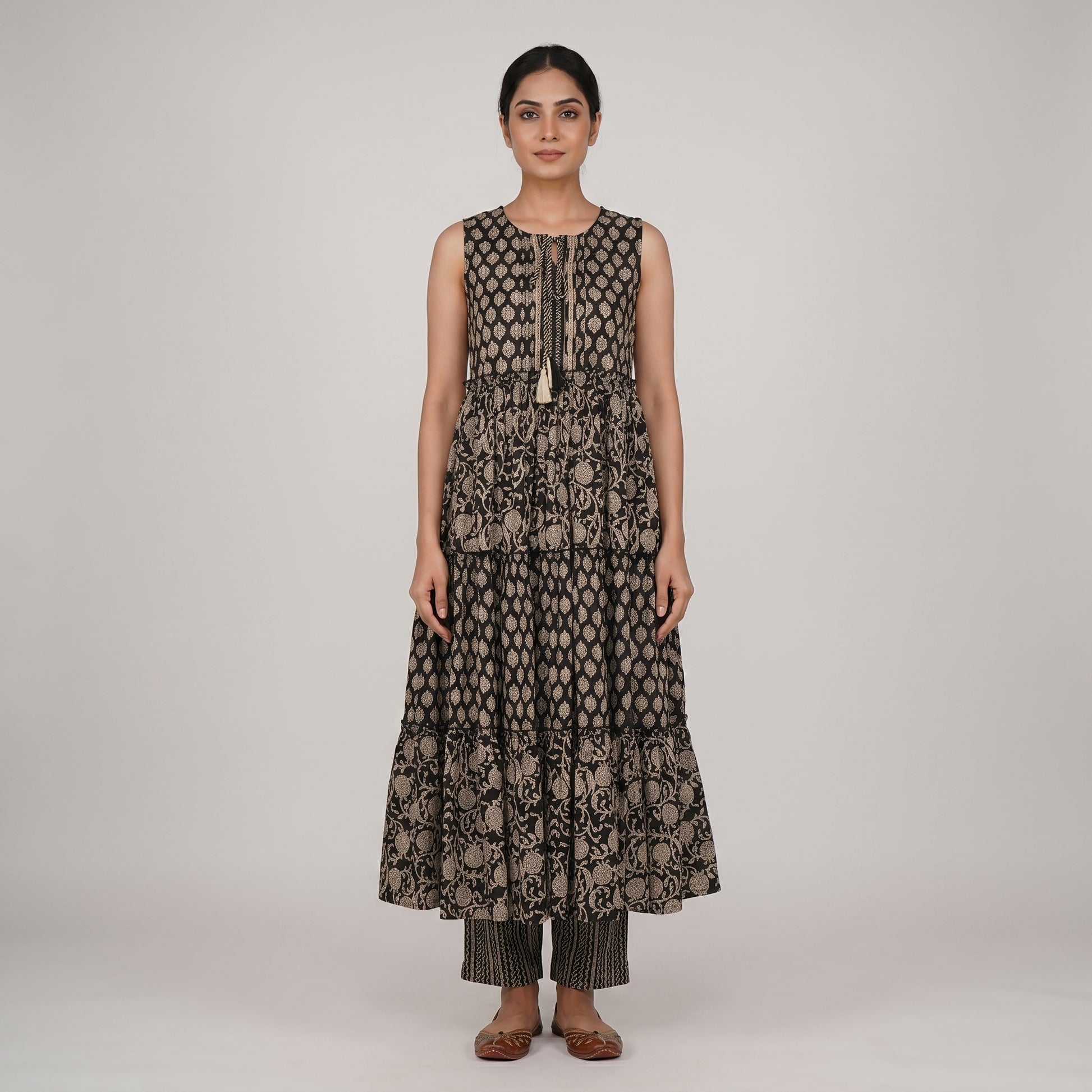 Cotton Printed Tired Kurta
