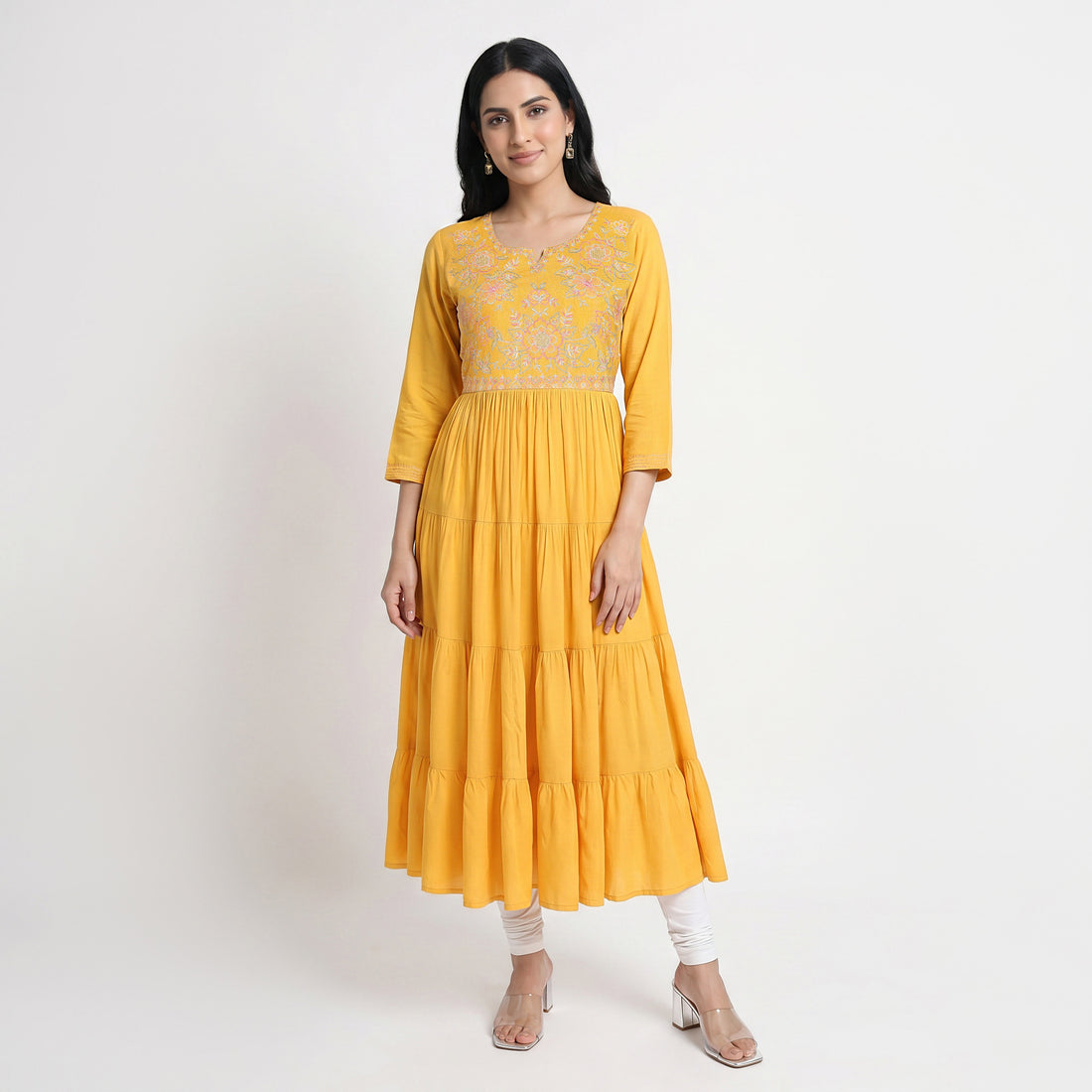 Embroidered Round Neck Kurta