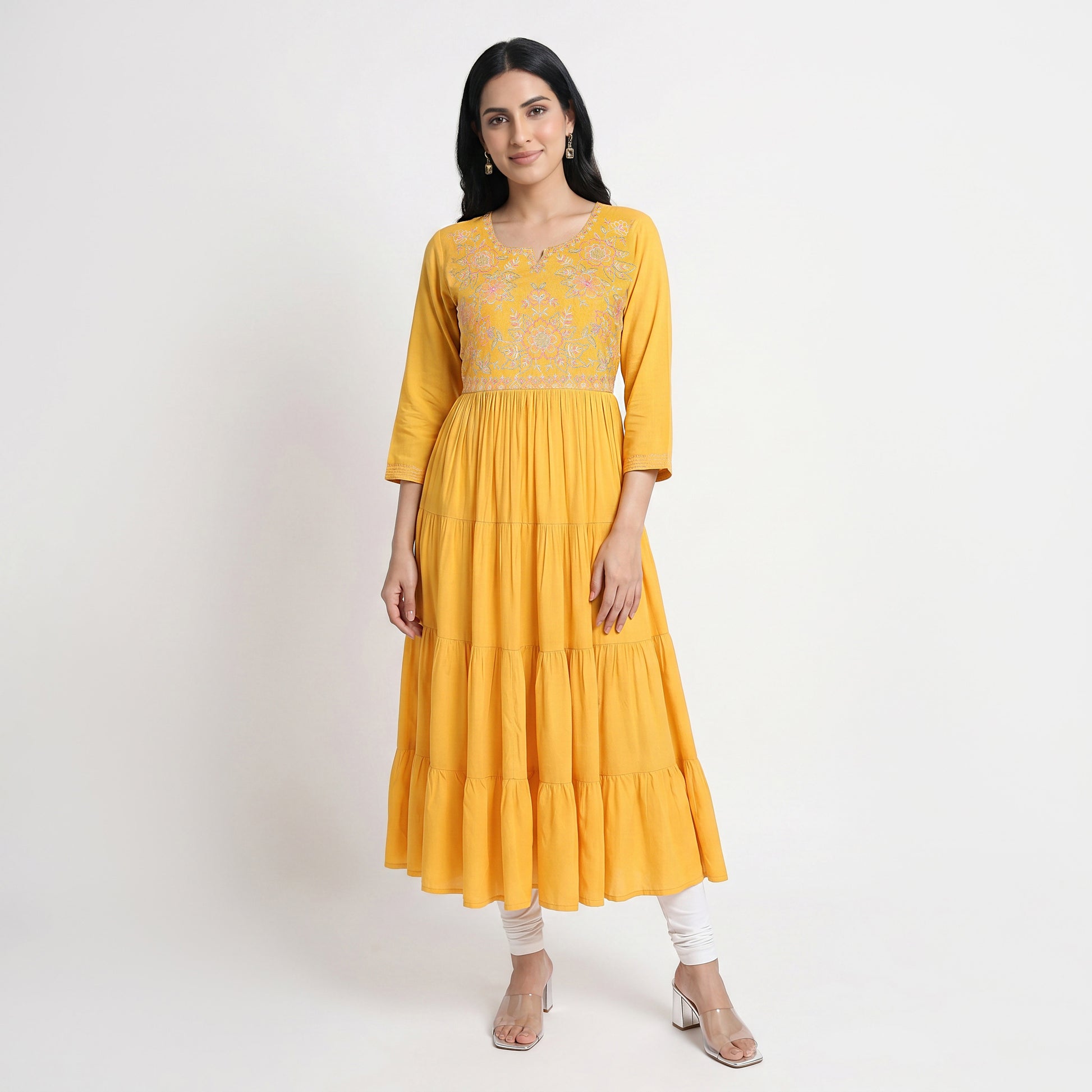 Embroidered Round Neck Kurta
