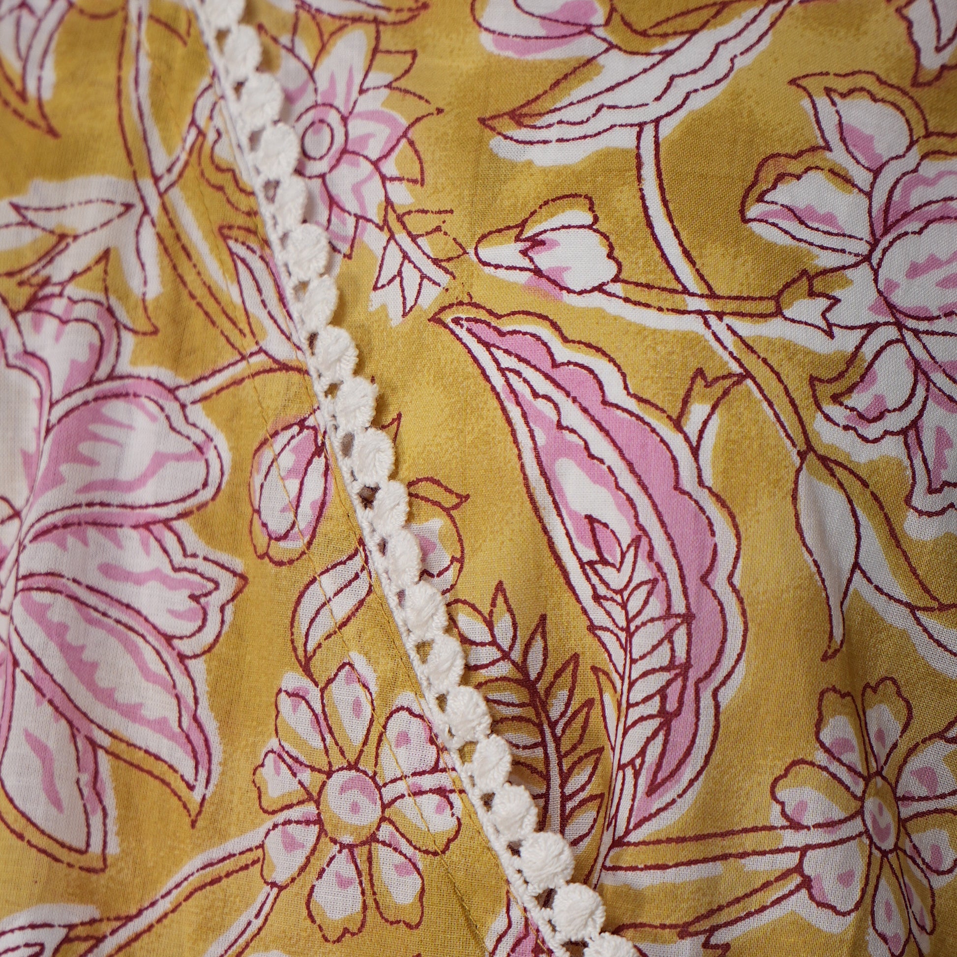 Cotton Printed V-Neck Kurta