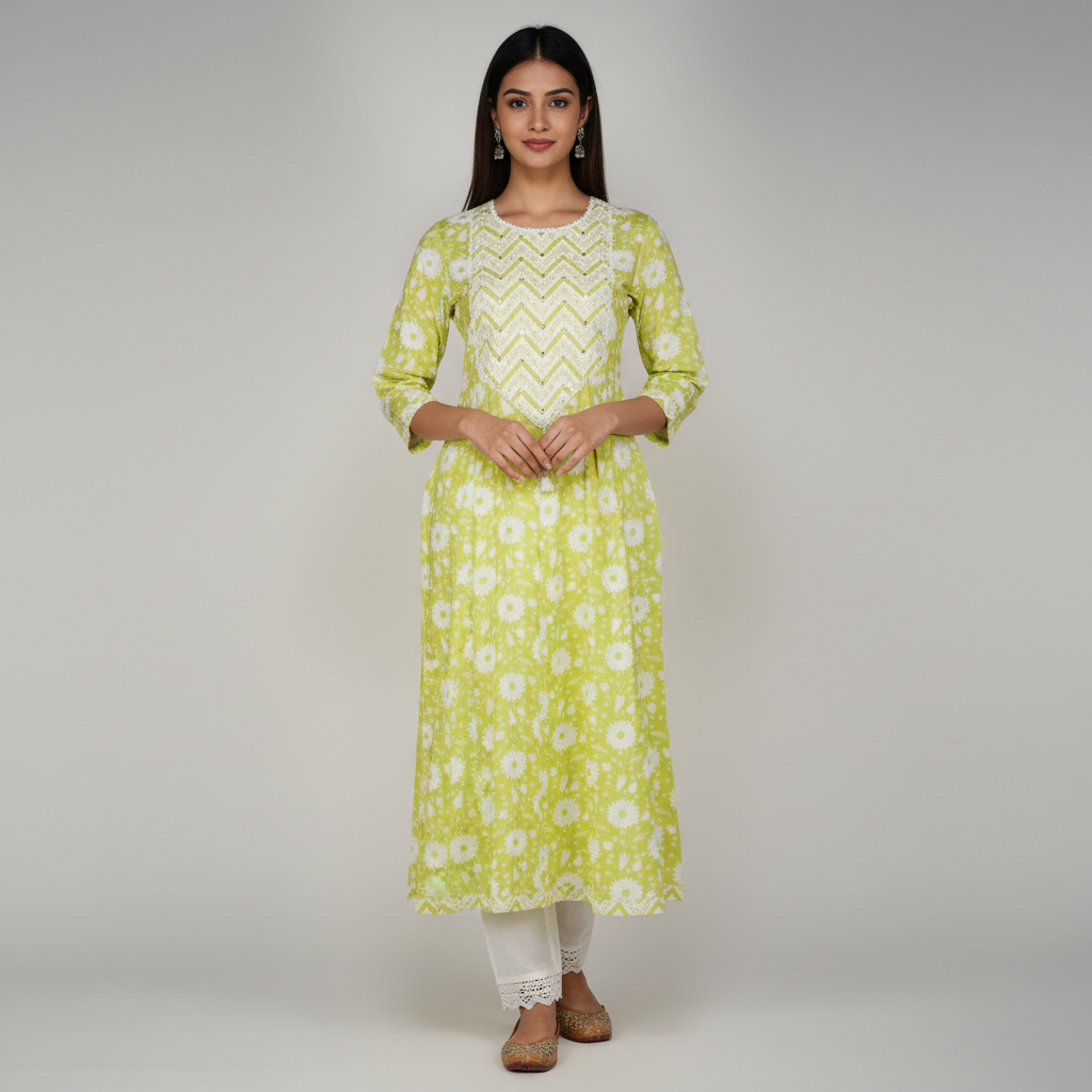 Printed Flared Kurta