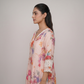 Printed V-Neck Kalidar Kurta