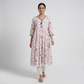 Cotton Printed V-Neck Flared Kurta