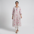 Cotton Printed V-Neck Flared Kurta