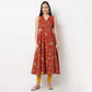 Printed V-Neck Kurta