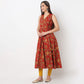 Printed V-Neck Kurta
