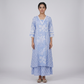 Cotton Printed V-Neck Flared Kurta