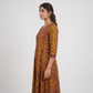 Cotton Printed V-Neck Flared Kurta