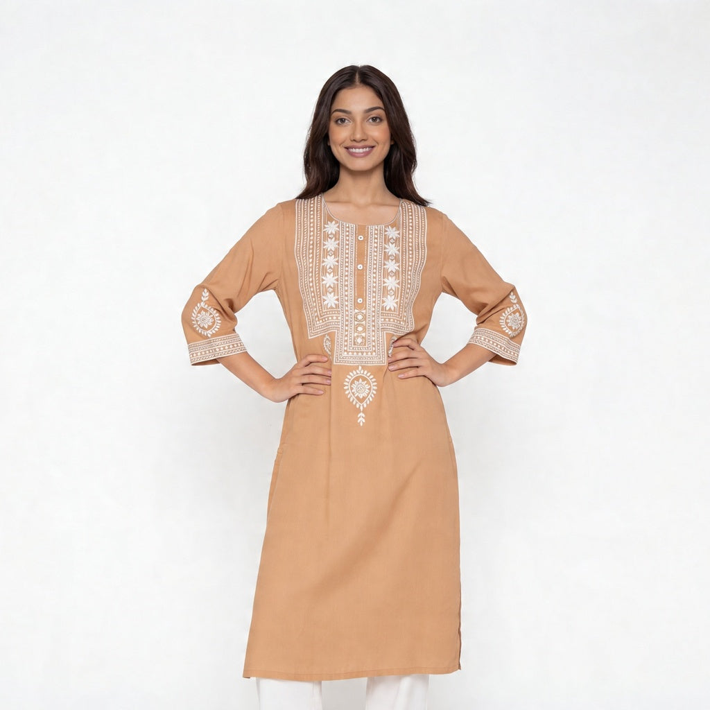 Embroidered Straight Kurta