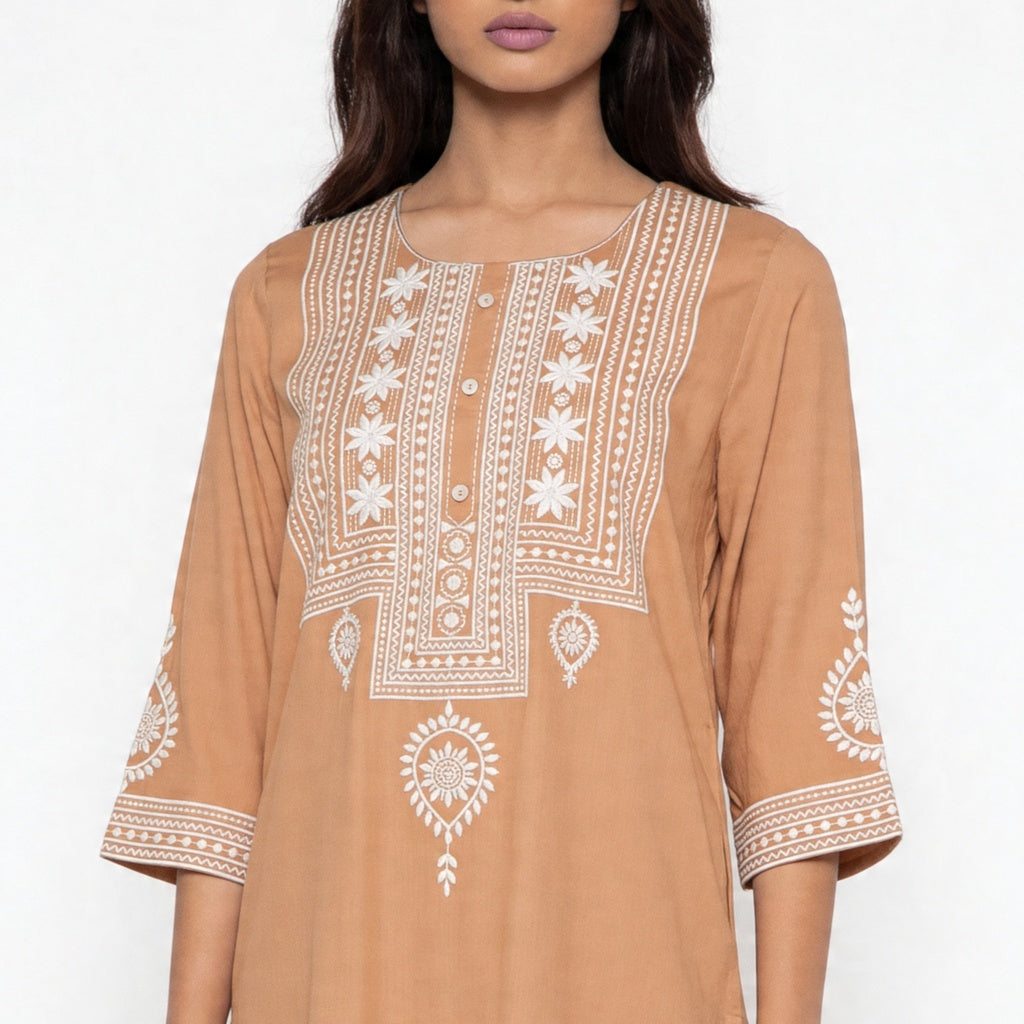 Embroidered Straight Kurta