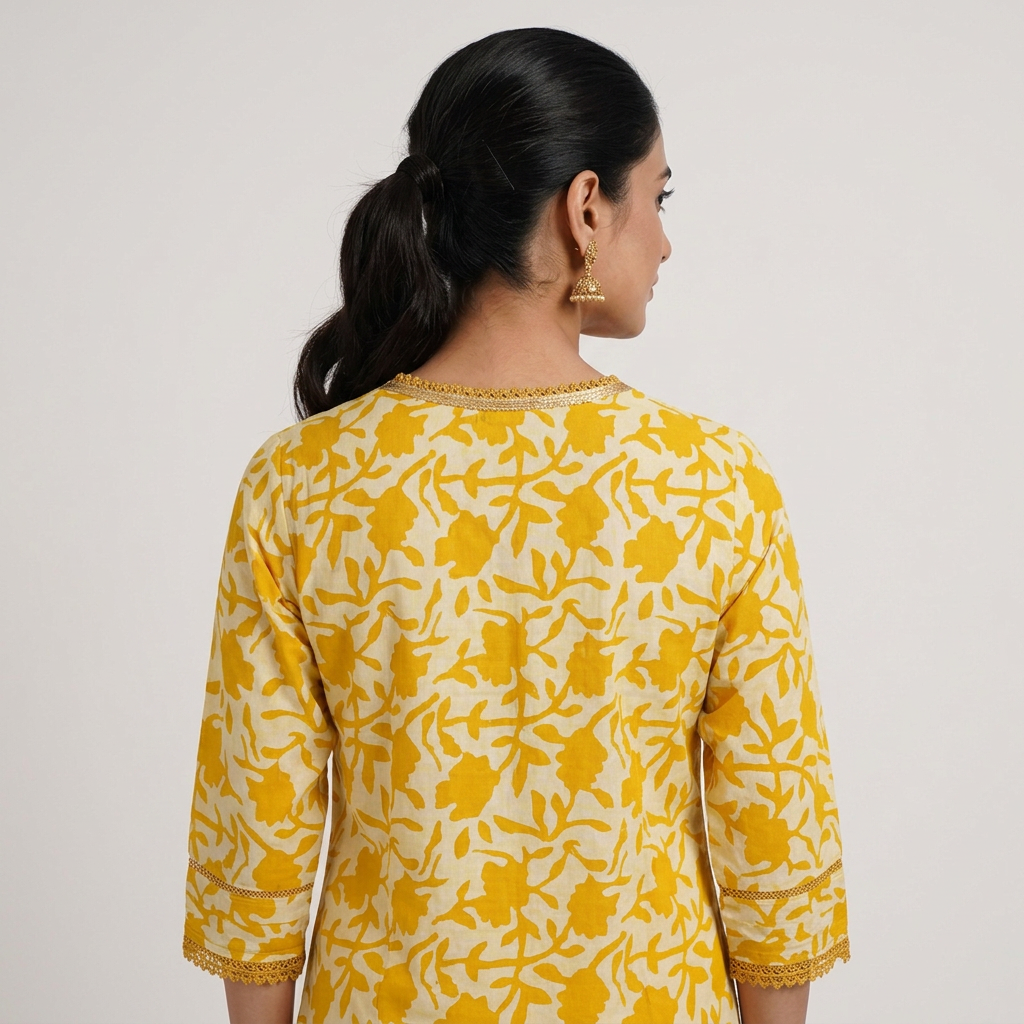 Cotton Printed Straight Kurta
