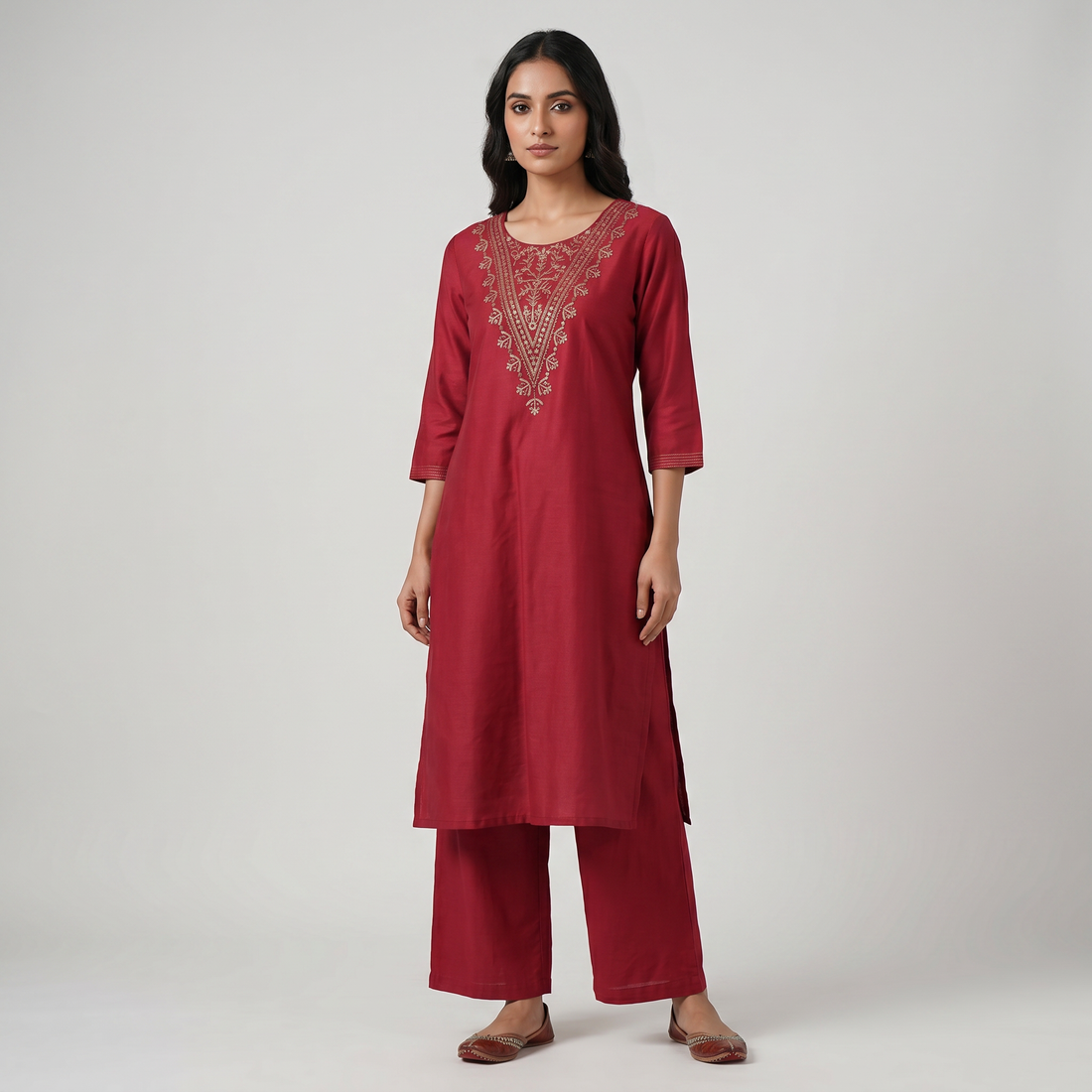 Embroidered Straight Kurta