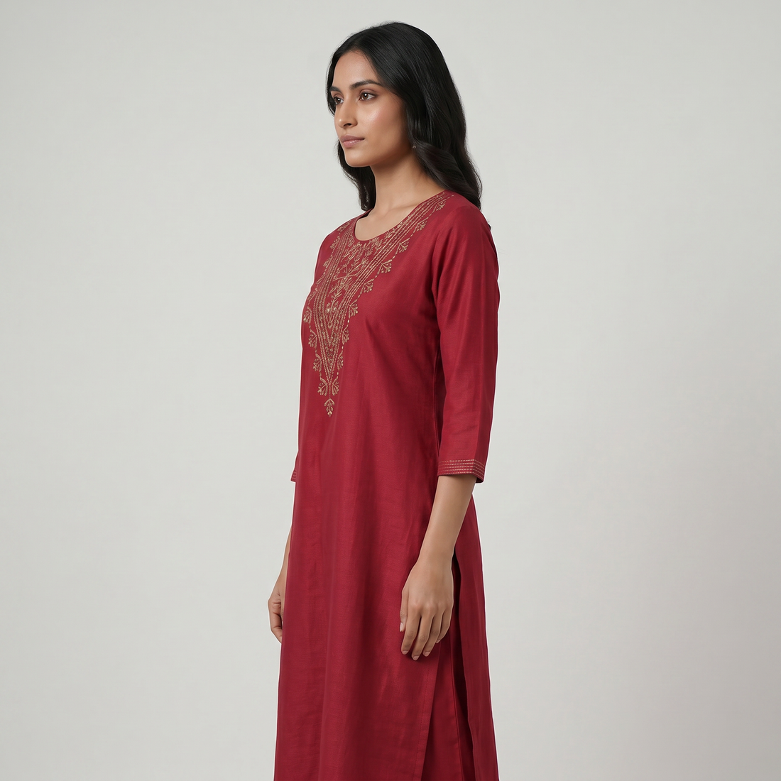 Embroidered Straight Kurta