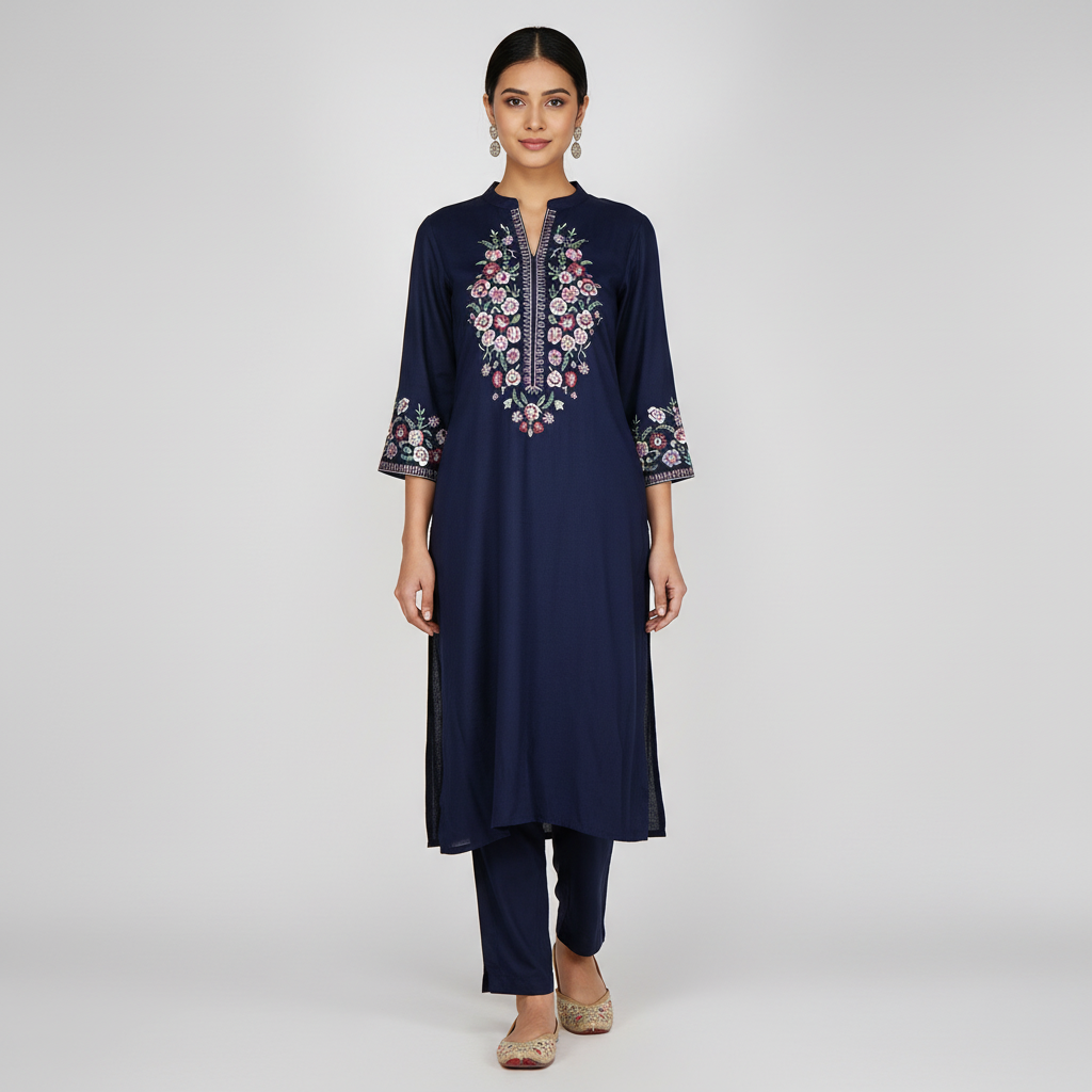 Embroidered Straight Kurta