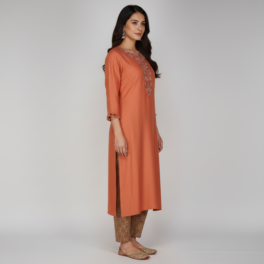 Embroidered Straight Kurta