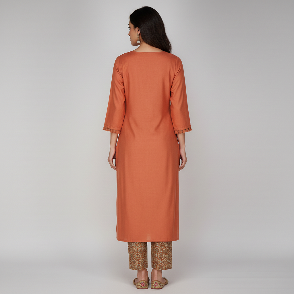 Embroidered Straight Kurta