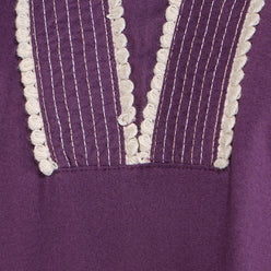 Embroidered V-Neck Straight Kurta