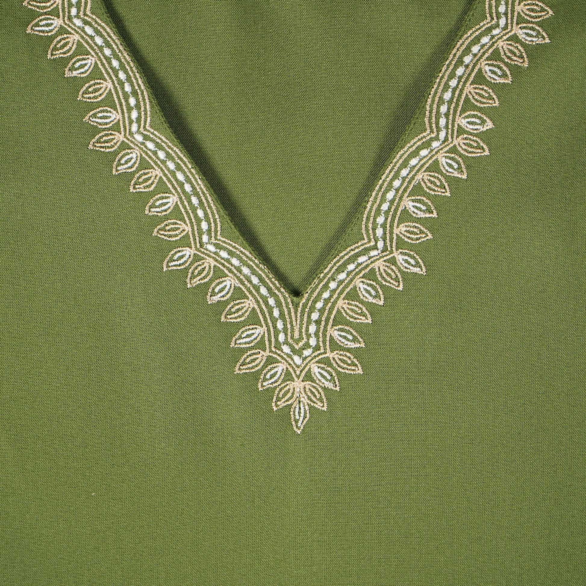 Embroidered V-Neck Straight Kurta