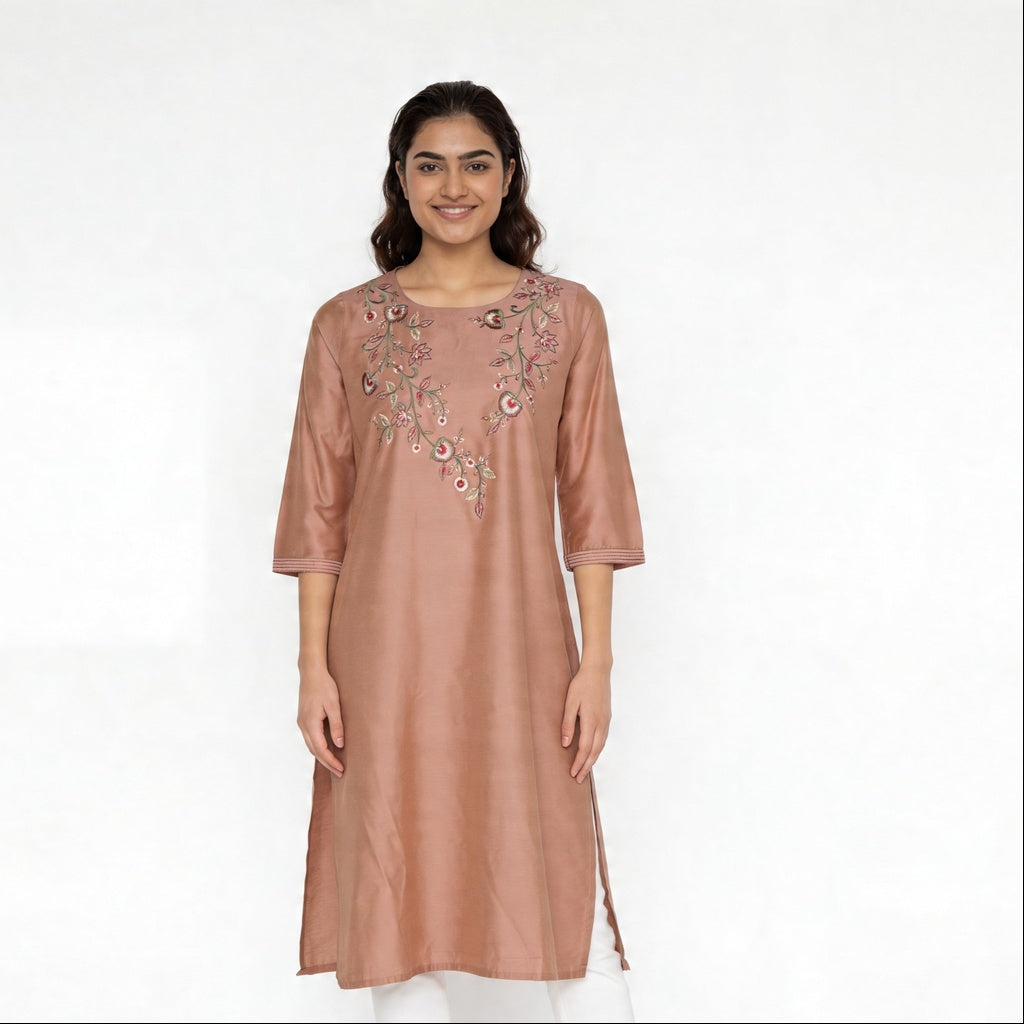 Embroidered Straight Kurta