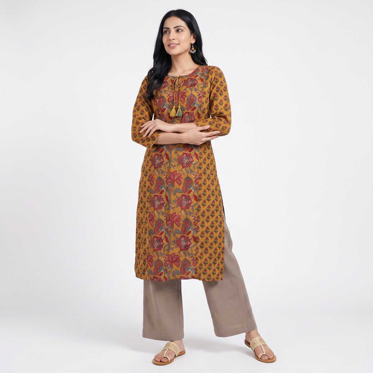 Cotton Printed Straight Kurta