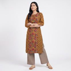 Cotton Printed Straight Kurta