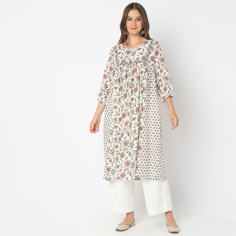 Flare Fit Printed Kurta