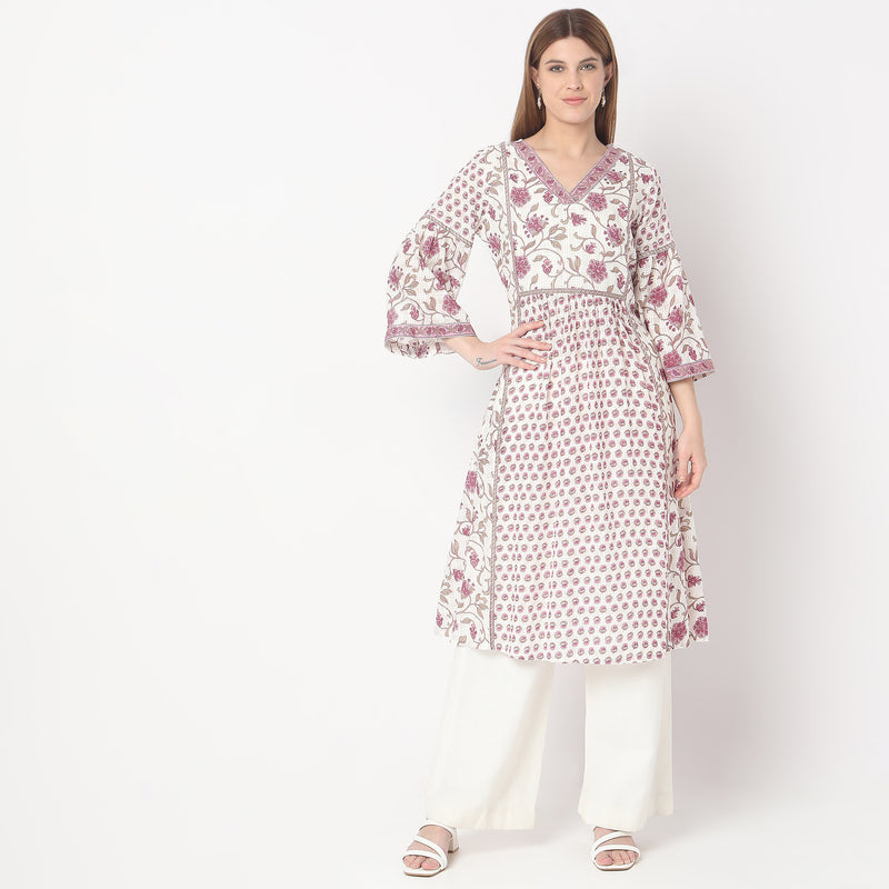 Flare Fit Printed Kurta