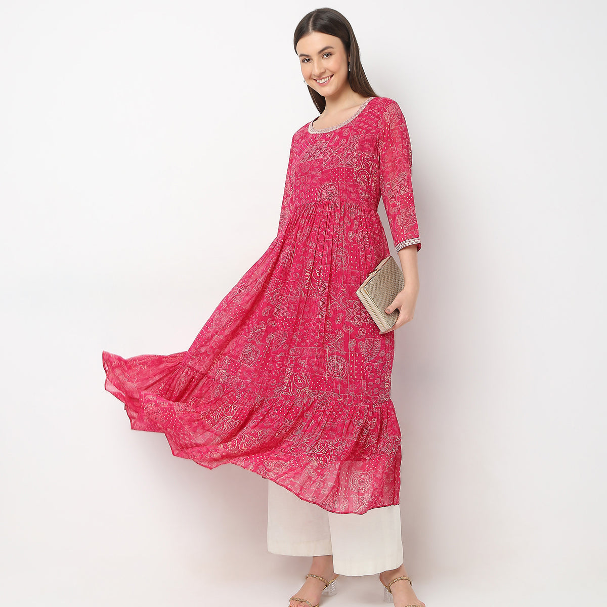 Flare Fit Printed Kurta