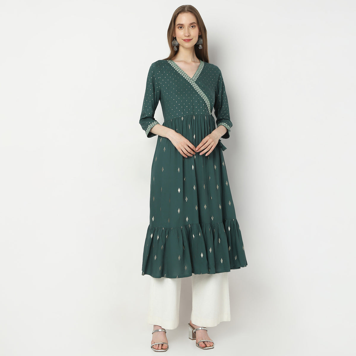 Flare Fit Embellished Kurta