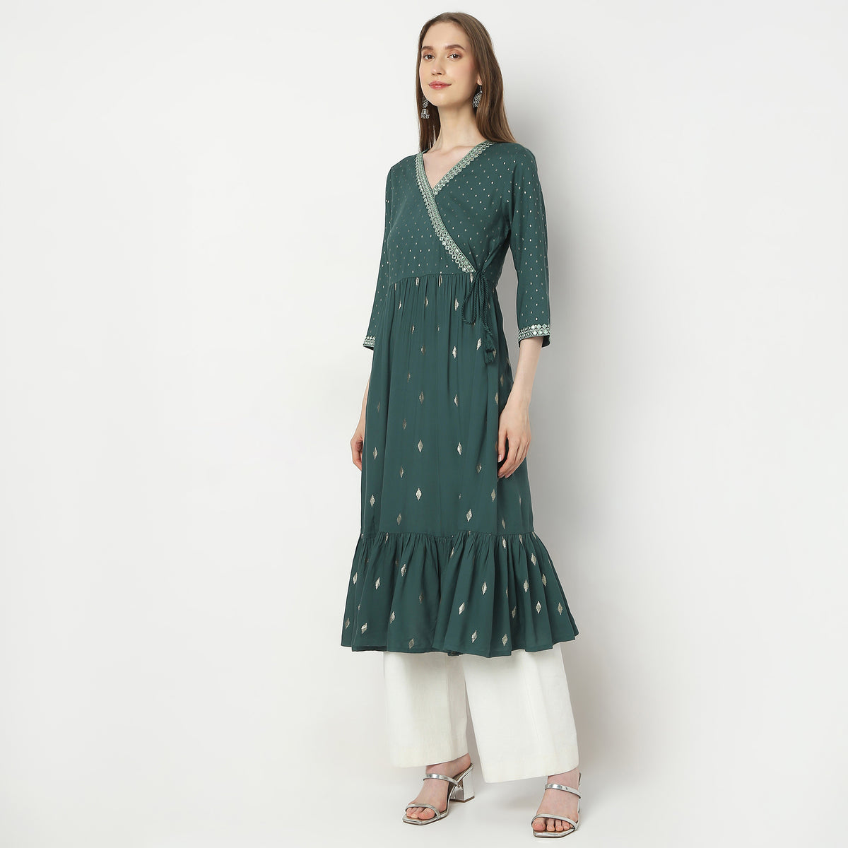 Flare Fit Embellished Kurta