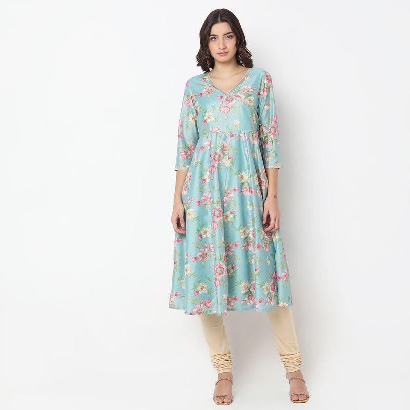 Flare Fit Printed Kurta