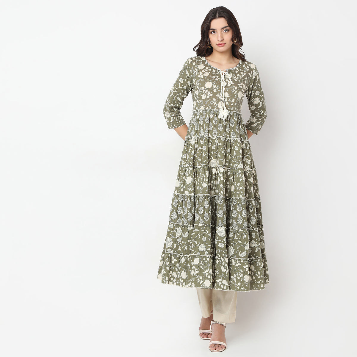 Flare Fit Printed A-Line Kurta