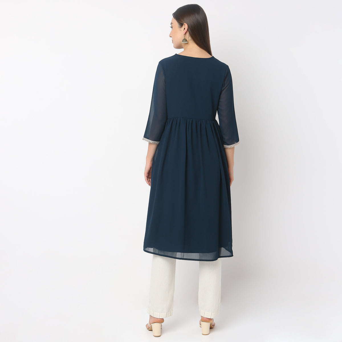 Flare Fit Embellished Kurta