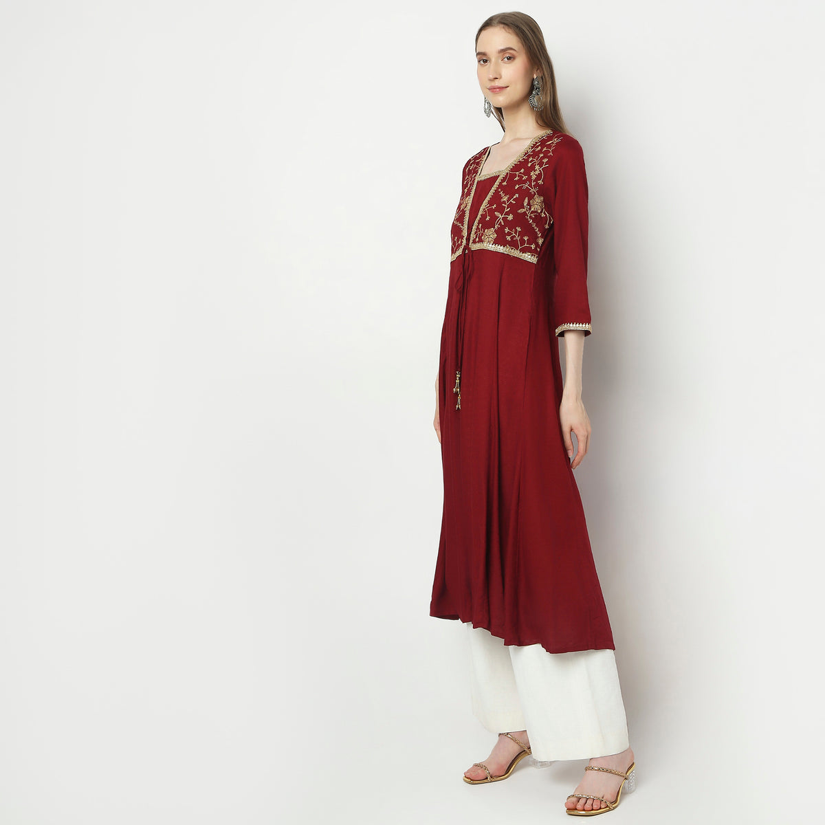 Flare Fit Embellished Kurta