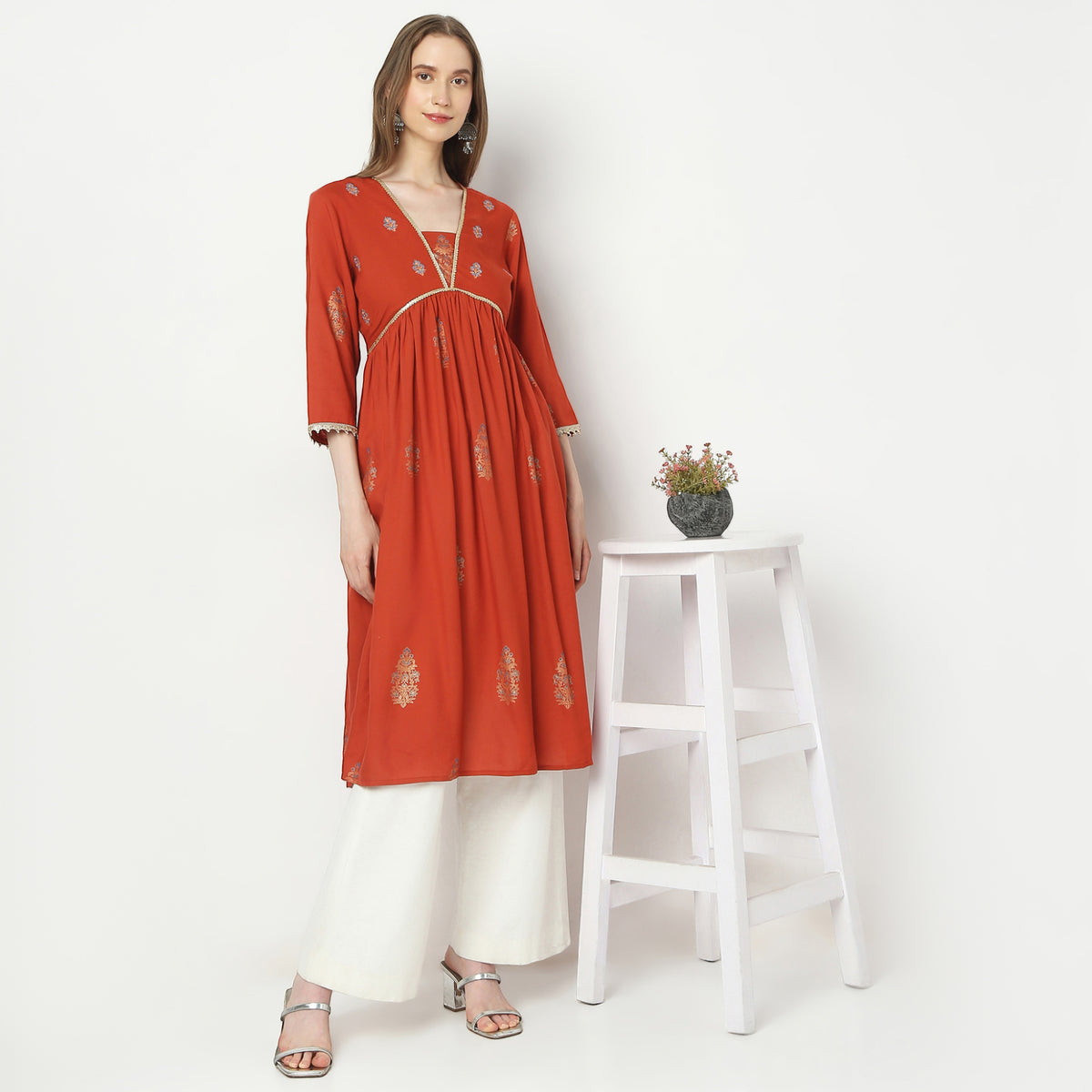 Flare Fit Printed Kurta