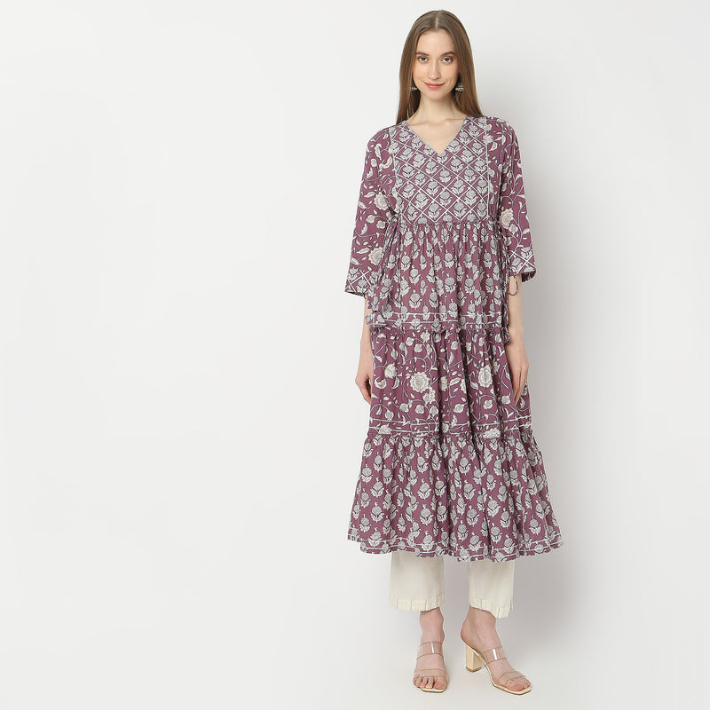 Flare Fit Printed Kurta