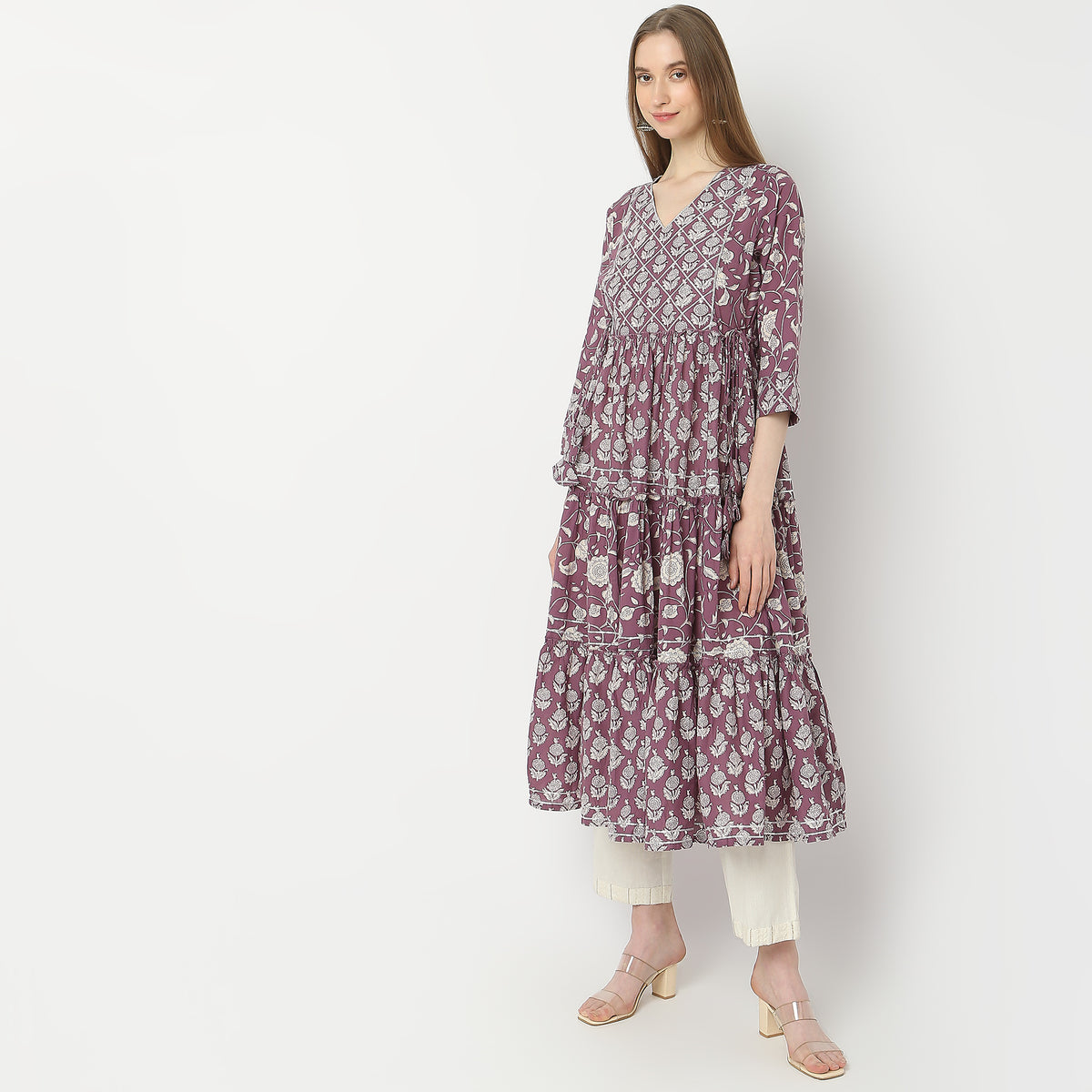 Flare Fit Printed Kurta