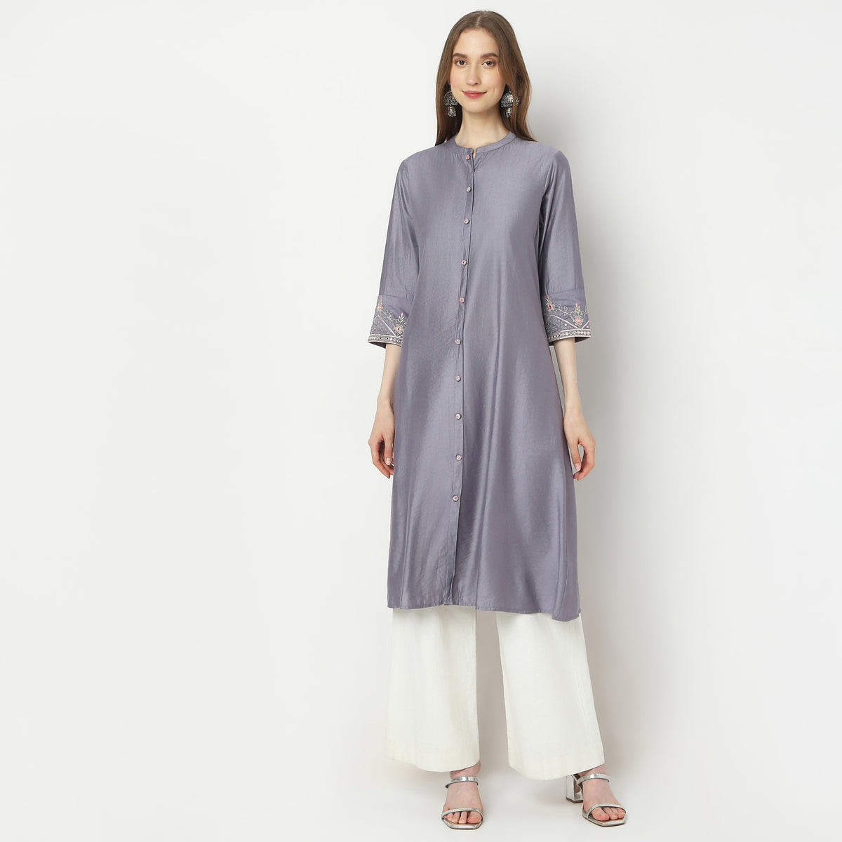 Flare Fit Embroidered Kurta