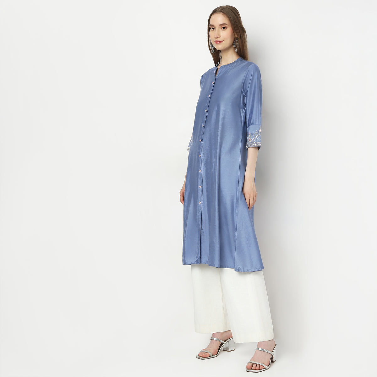 Flare Fit Embroidered Kurta