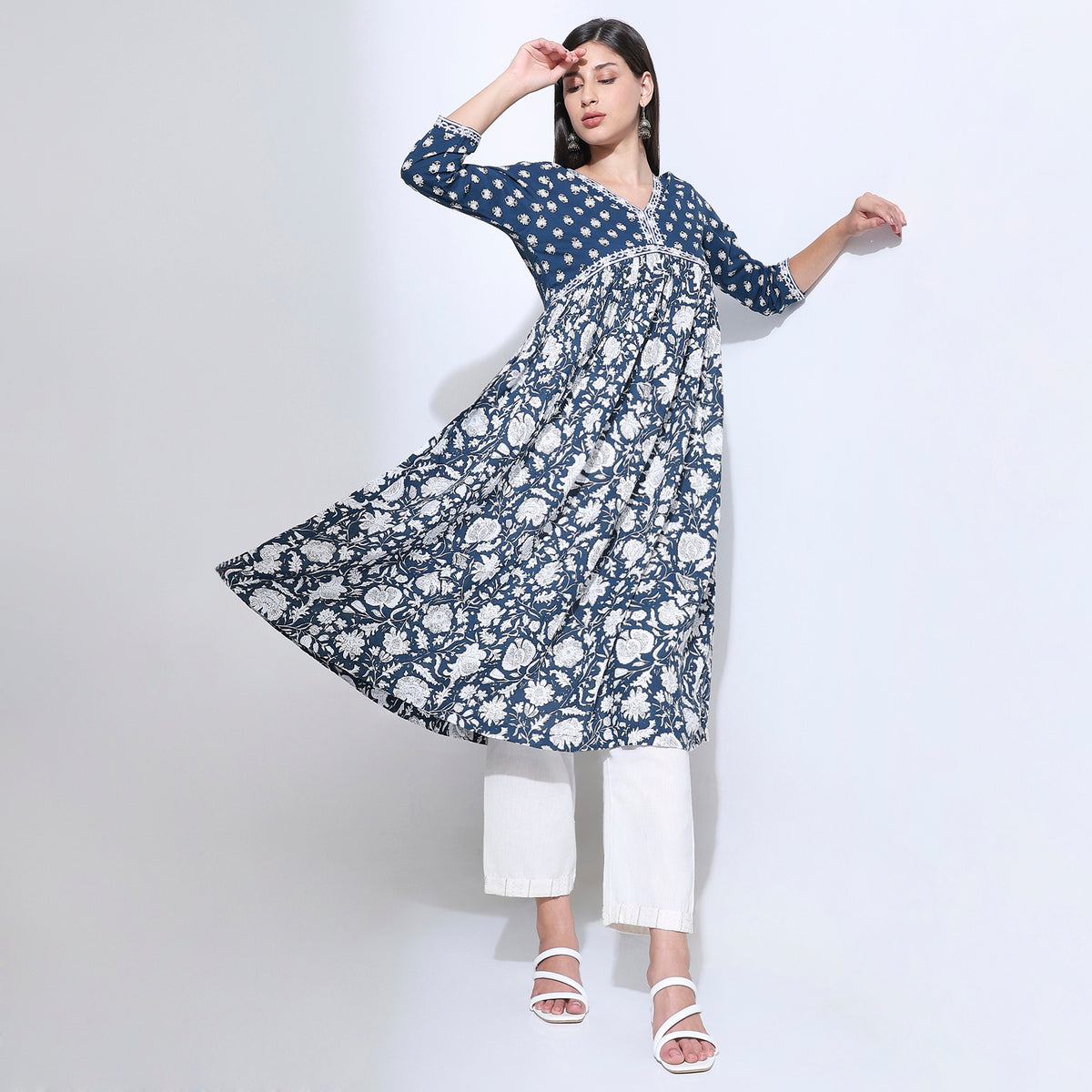 Flare Fit Printed Kurta