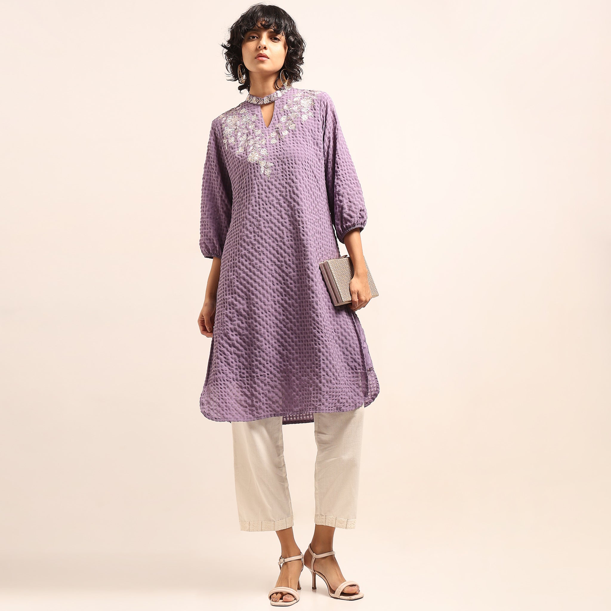 Straight Fit Embroidered Kurta