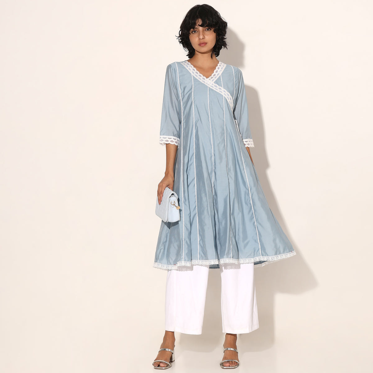 Straight Fit Lace Kurta