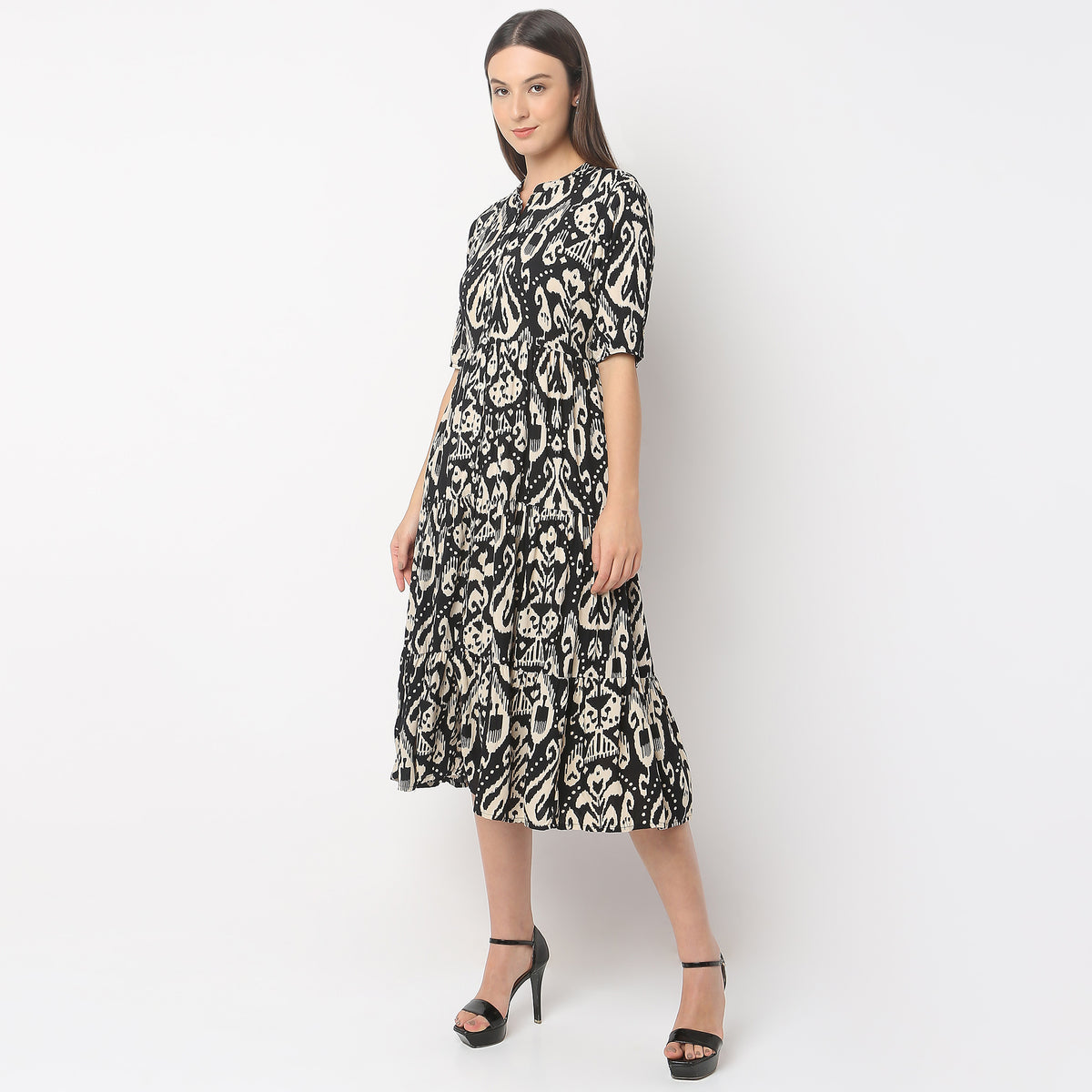 Flare Fit Printed Dress