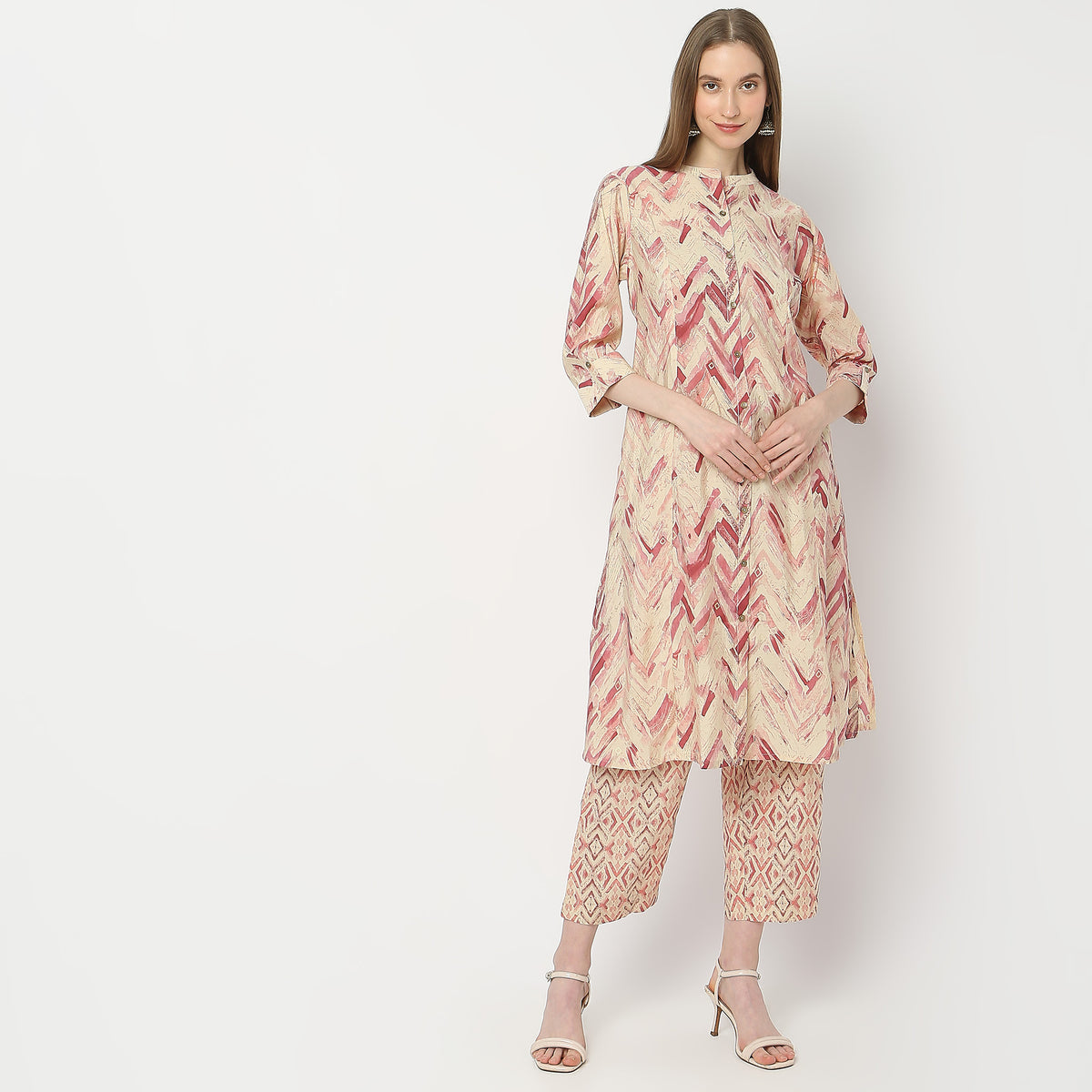 Flare Fit Printed Kurta with Pant Set